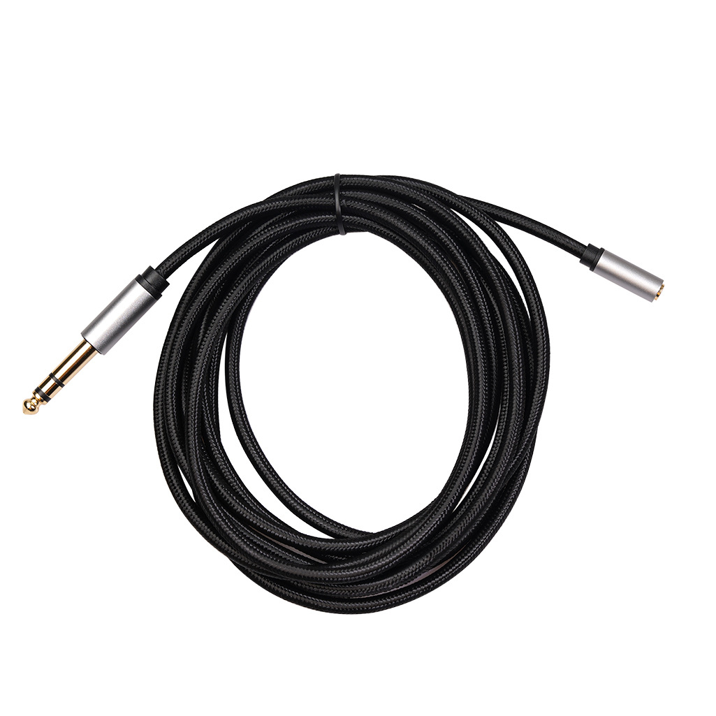 Aluminum foil braided 6.35 revolution 3.5 Bus Adapter line 3 meters braided outer mesh gray head black line manufacturers