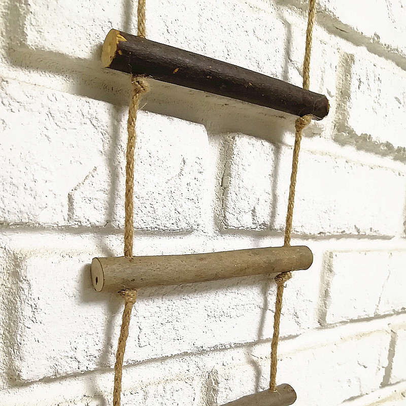 Creative hemp rope hanging ladder Cork ladder wood hanging ladder small wood ladder personality background decorations Nordic style