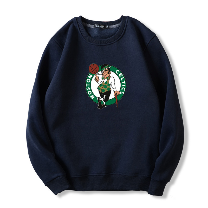 NBA Celtics Owen basketball jersey round neck hooded sweater men's fleece-lined warm autumn and winter long sleeve top