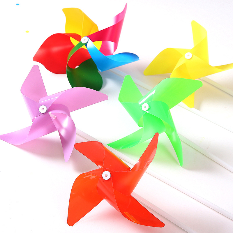 Children's colorful plastic windmill colorful kindergarten handmade diy material PVC windmill decoration children's gift toys
