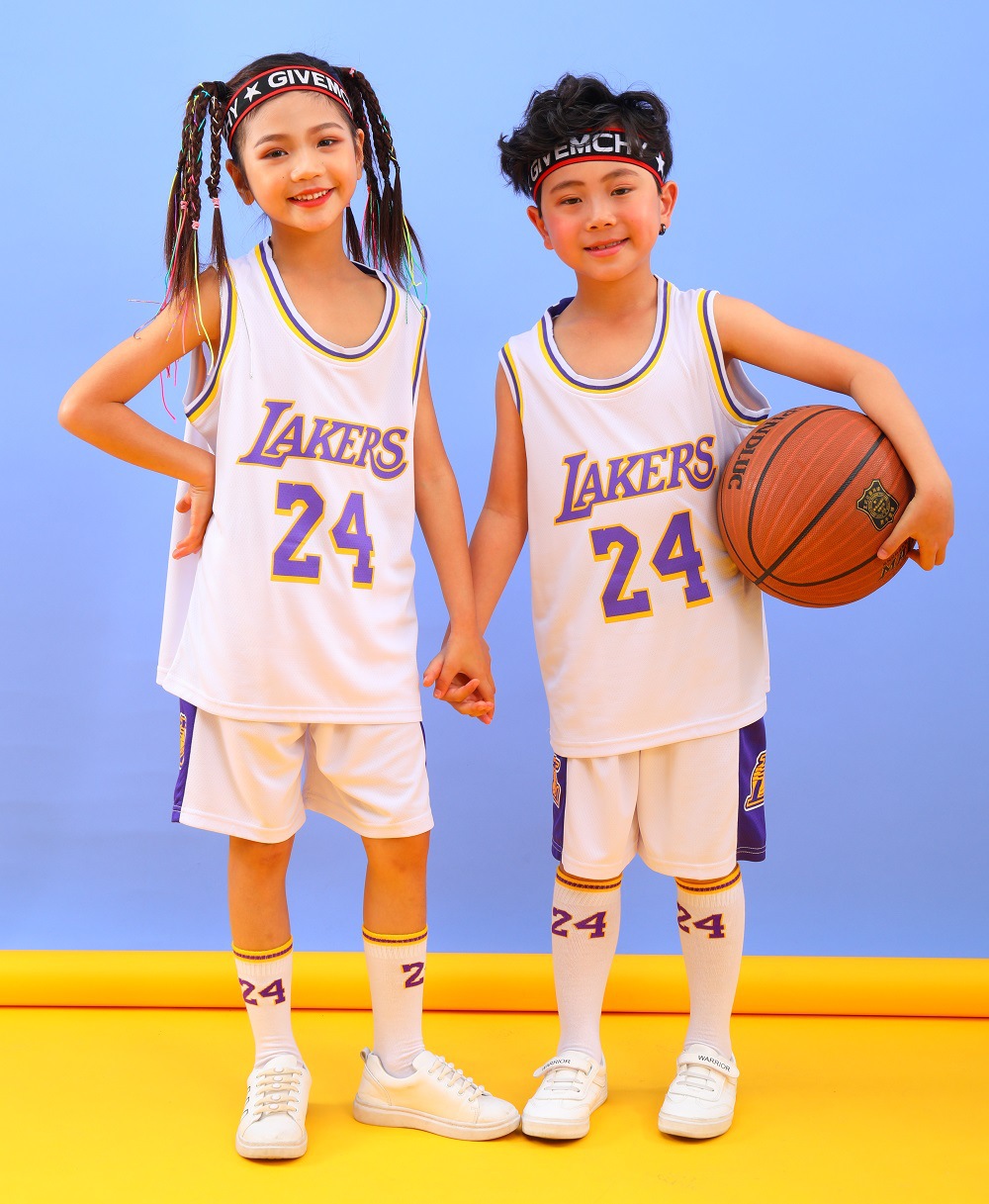 Children's Clothing Lakers No.24 Kobe Jersey Children's Basketball Clothing Suit Vest Men's and Women's Performance Competition Training Team Uniform