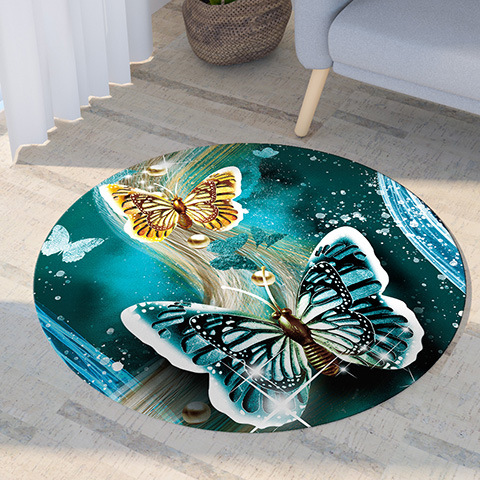Nordic Round Computer Chair Hanging Basket Carpet Modern Fashion Floor Mat Cloakroom Living Room Bedroom Bedside Mat Washable