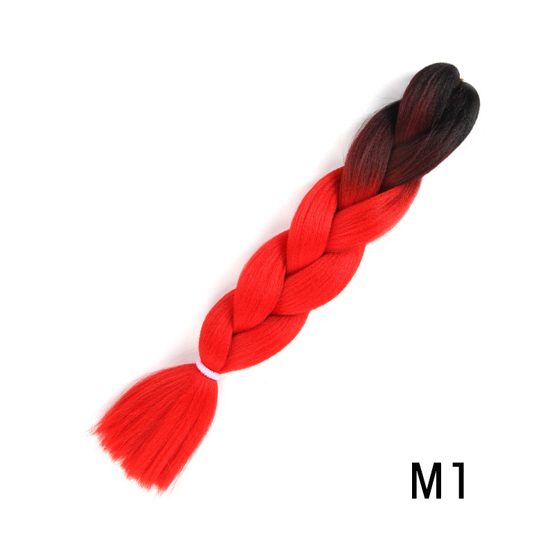 100g wig braid two-color gradient chemical fiber big braid jumbo braid hair high temperature silk dirty braid wig