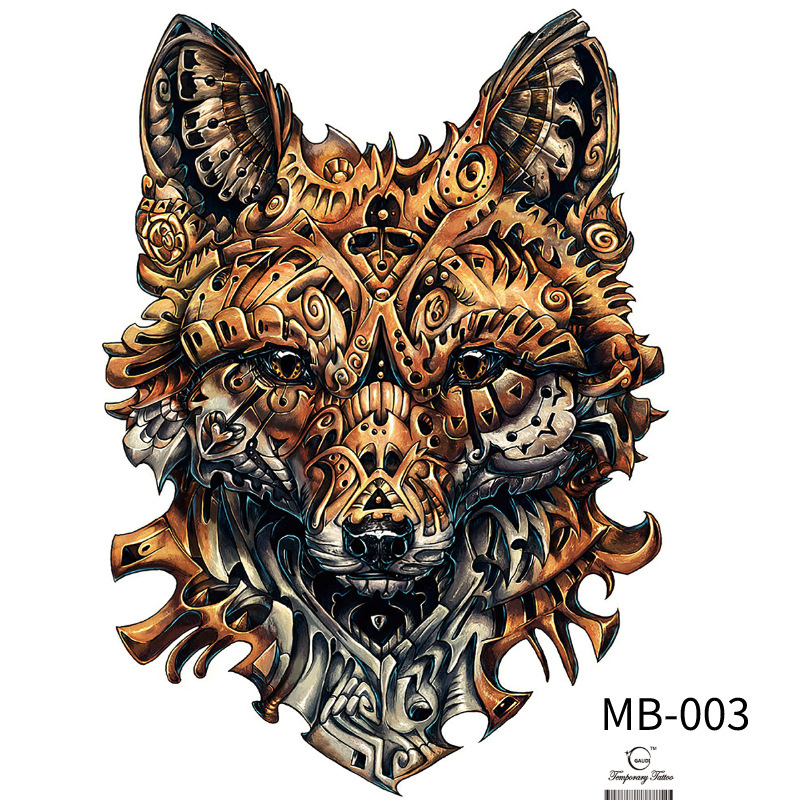 Cross-border full back tattoo TATTOO water transfer design big picture tattoo Guan Gong back cartoon sticker wholesale