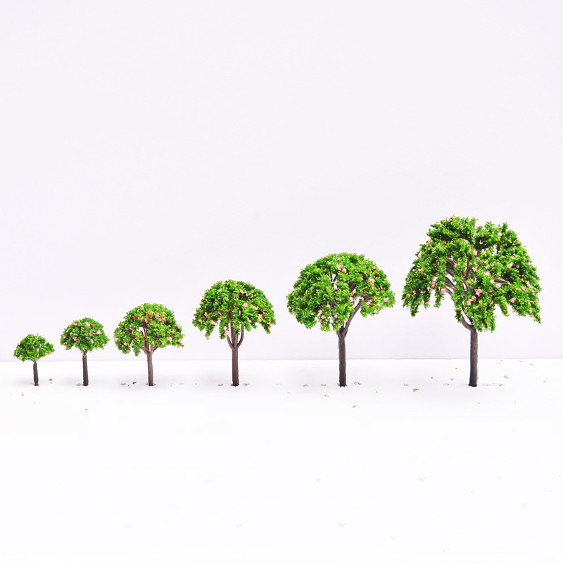 Building sand table model tree miniature landscape tree simulation small tree finished plastic spherical flower tree scene decoration material