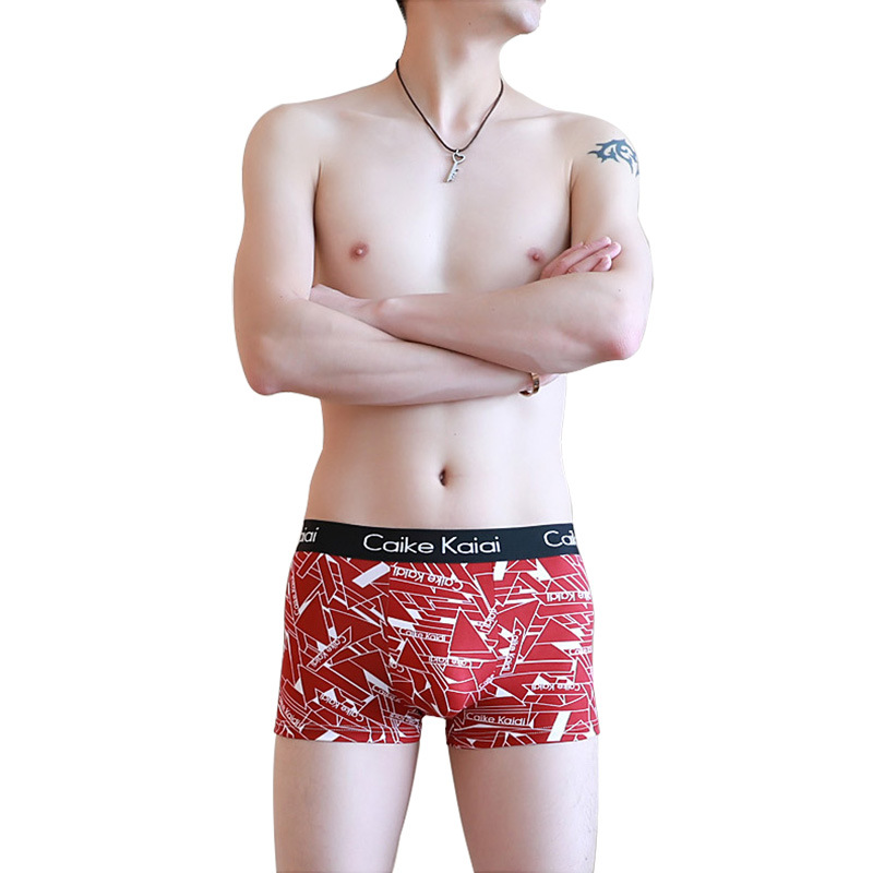 CKKD Men's Underwear Four Seasons Men's Sexy Boxers Fashionable Mid-Waist Comfortable Breathable Boxers Shorts