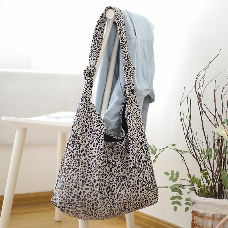 Korean Style Student Large Capacity Shoulder Bag Simple Stylish Leopard Print Crossbody Women's Bag Fashionable Casual Lazy Style Tote Bag