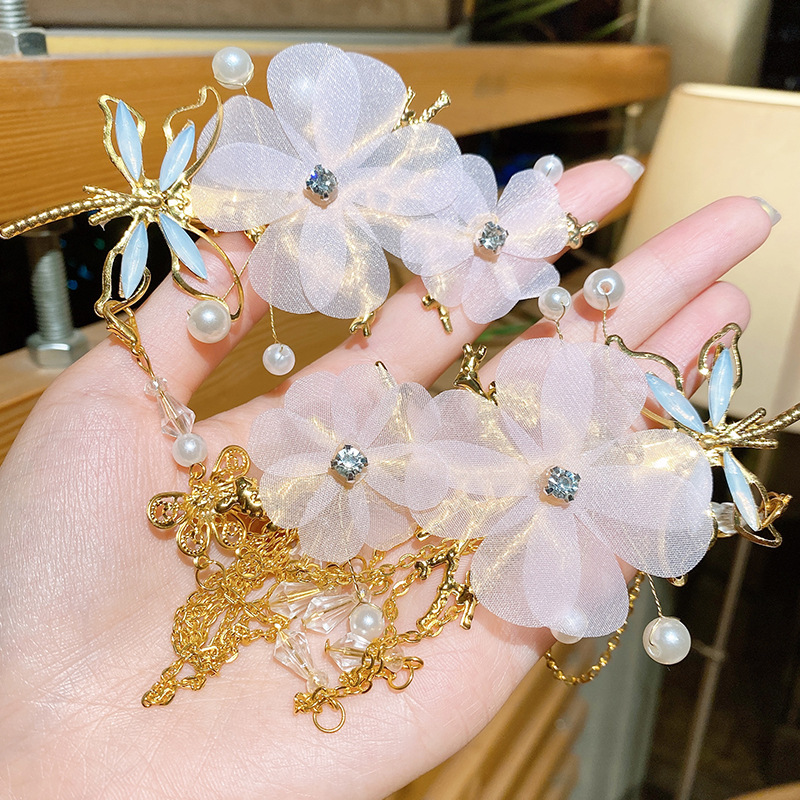Children's Ancient Clothing Headwear Walking Tassel Hairpin Super Immortal Princess Hair Accessories Ancient Hanfu Accessories Girl's Ancient Style Hairpin