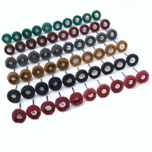 60 pieces suit scouring pad grinding head with handle T-type 25mm nylon brushed cleaning derusting grinding head factory supply