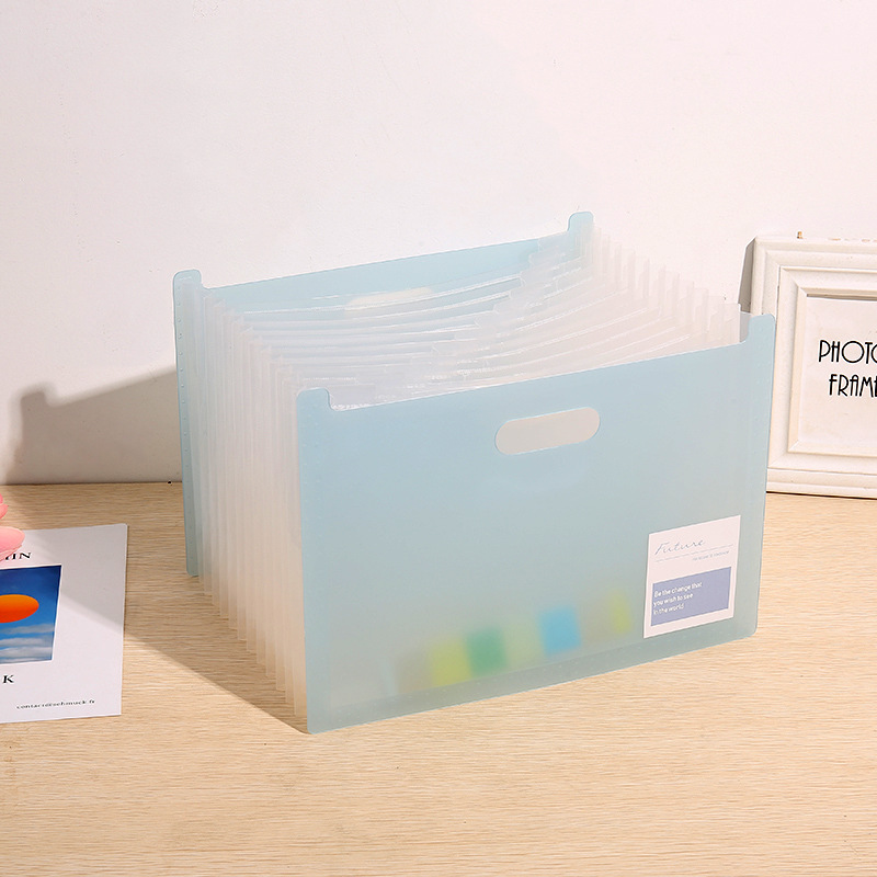 Multi-layer standing test paper bag vertical organ bag A4 data storage bag student office portable PP folder