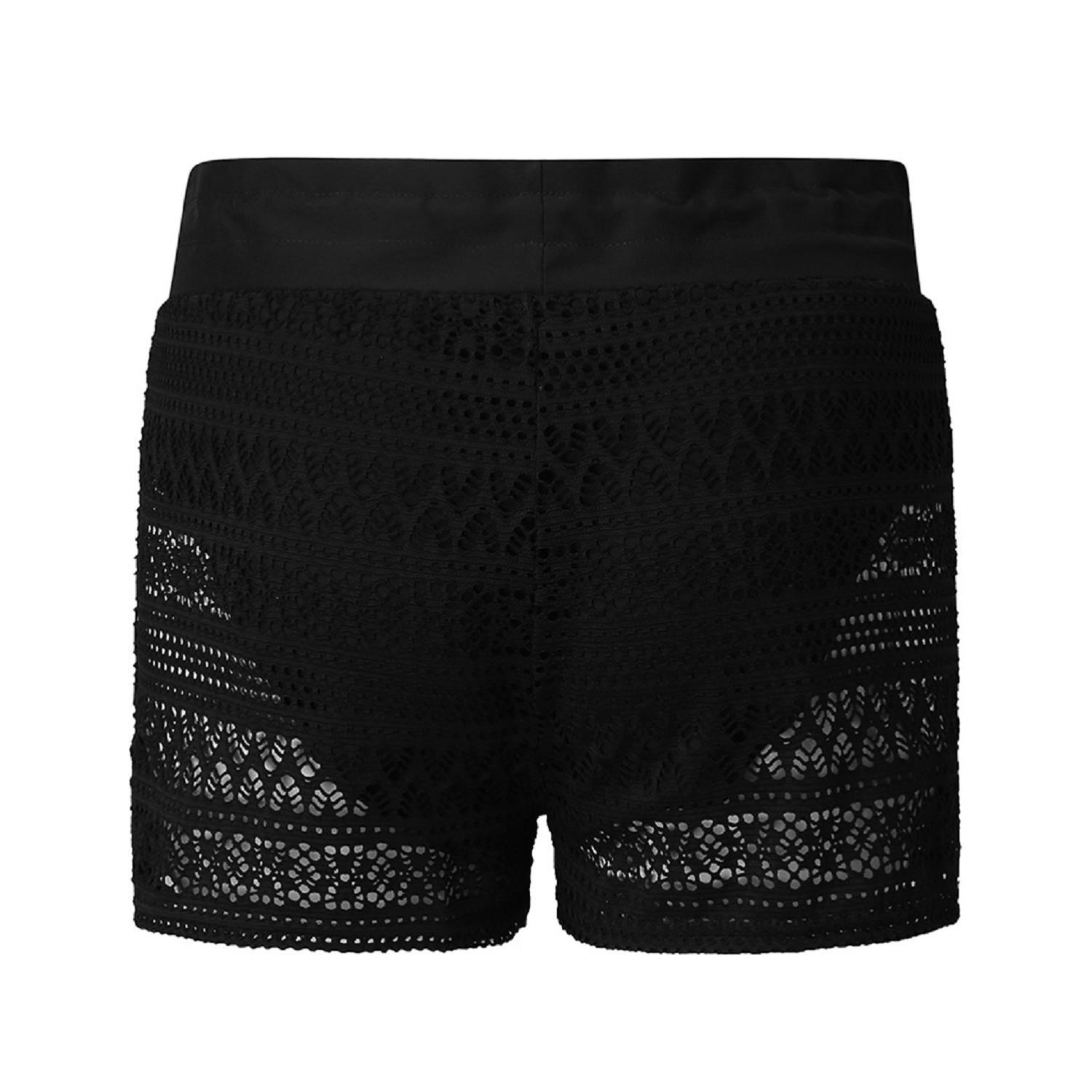 2021 European and American Black Jacquard Lace Shorts Women's Four Corner Set Beach Leisure Holiday Shorts