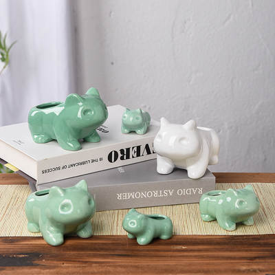 Factory direct ceramic fleshy flowerpot cartoon animal creative flowerpot frog wonderful frog wholesale processing products