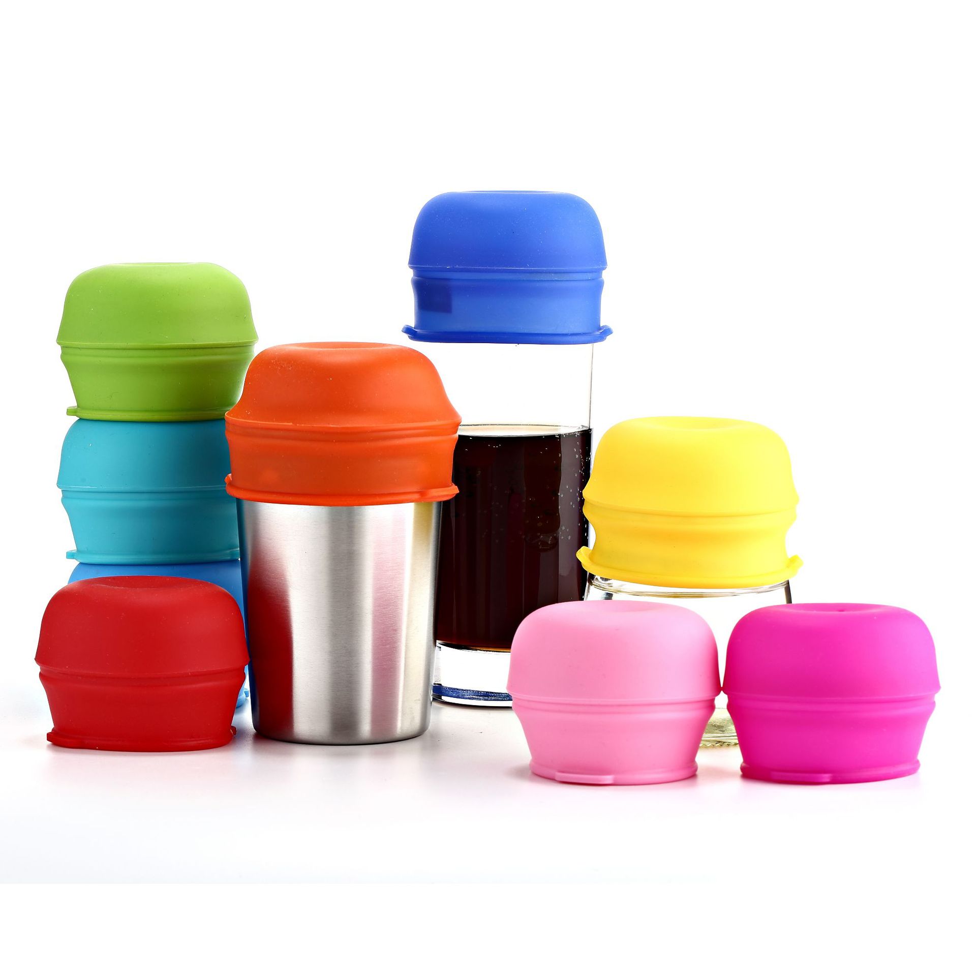 Cross-border anti-spill anti-leak elastic Joker European standard silicone straw cup lid Dongguan silicone manufacturers