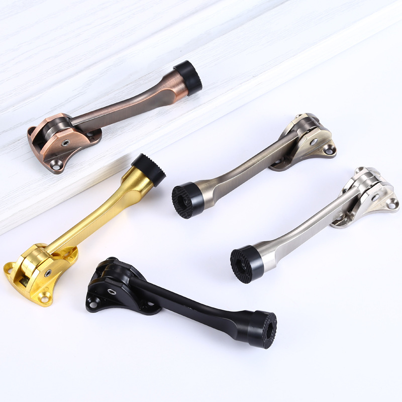 American-style foot-stepping door top movable door top horseshoe-shaped door support door fixer anti-collision zinc alloy rubber anti-swing device