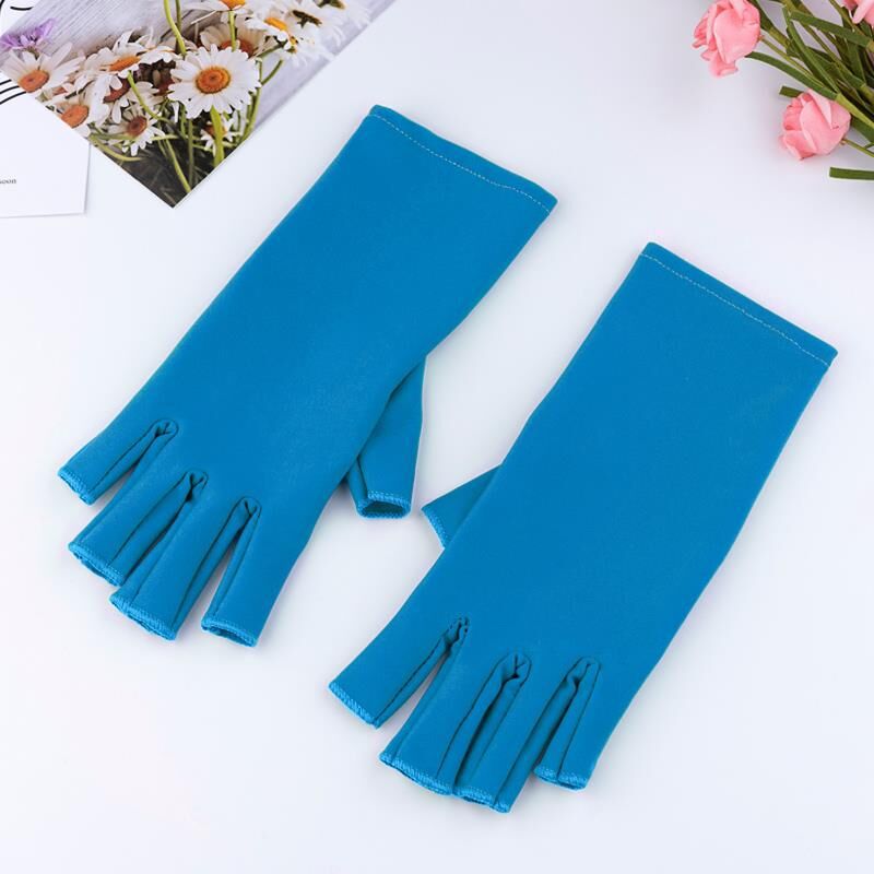Nail Art Half Finger Gloves-Blue
