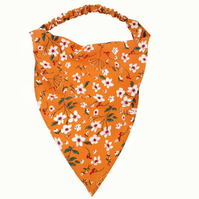 Amazon New Triangle Scarf Hair Band Women's Anti-oil Smoke Flower Headscarf Autumn and Winter New Stretch Hair Band Women's Hair