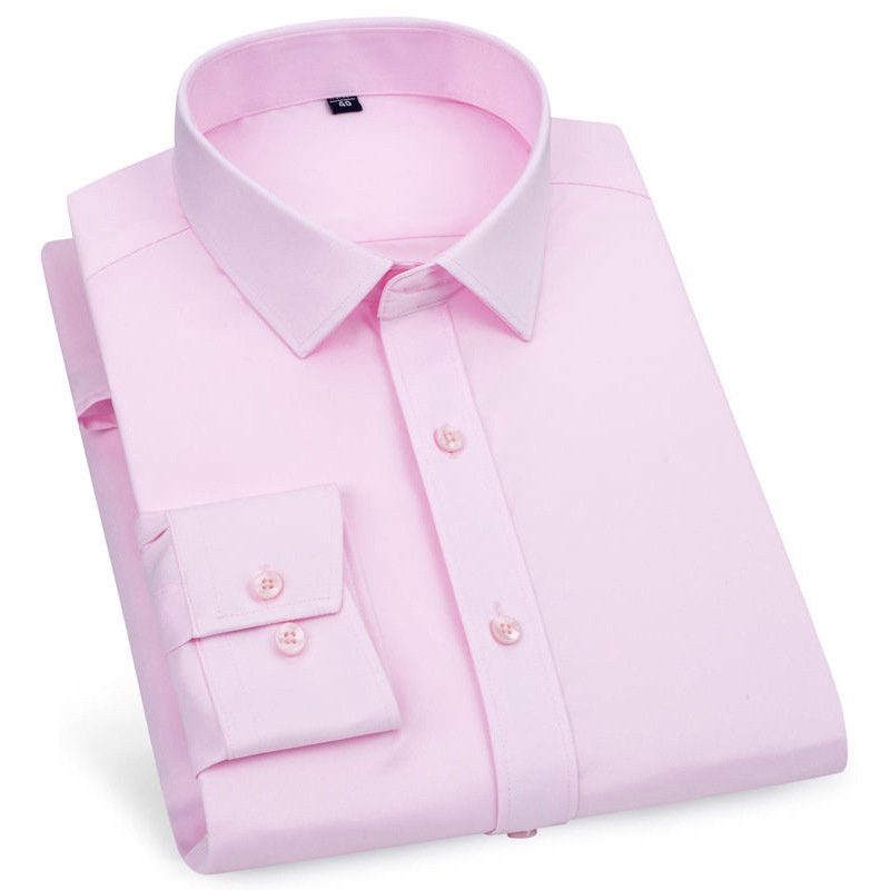 2020 Summer long-sleeved white shirt men's business work formal wear non-ironing multi-color shirt