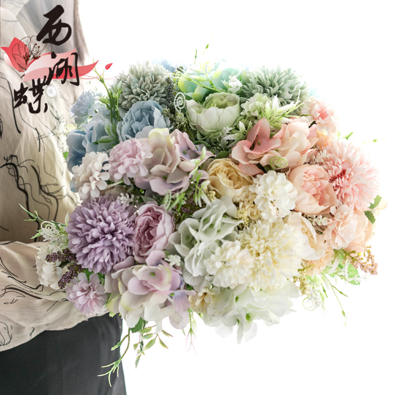 Nordic ins Simulation Rose Wedding Bouquet Wedding Photography Props Floral Home Decoration Simulation Flower