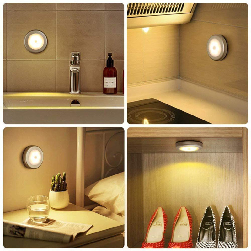 3PCs Cross-border Explosions 6led Human Body Induction Light Intelligent Light Sense Cabinet Corridor Toilet Light Creative Night Light