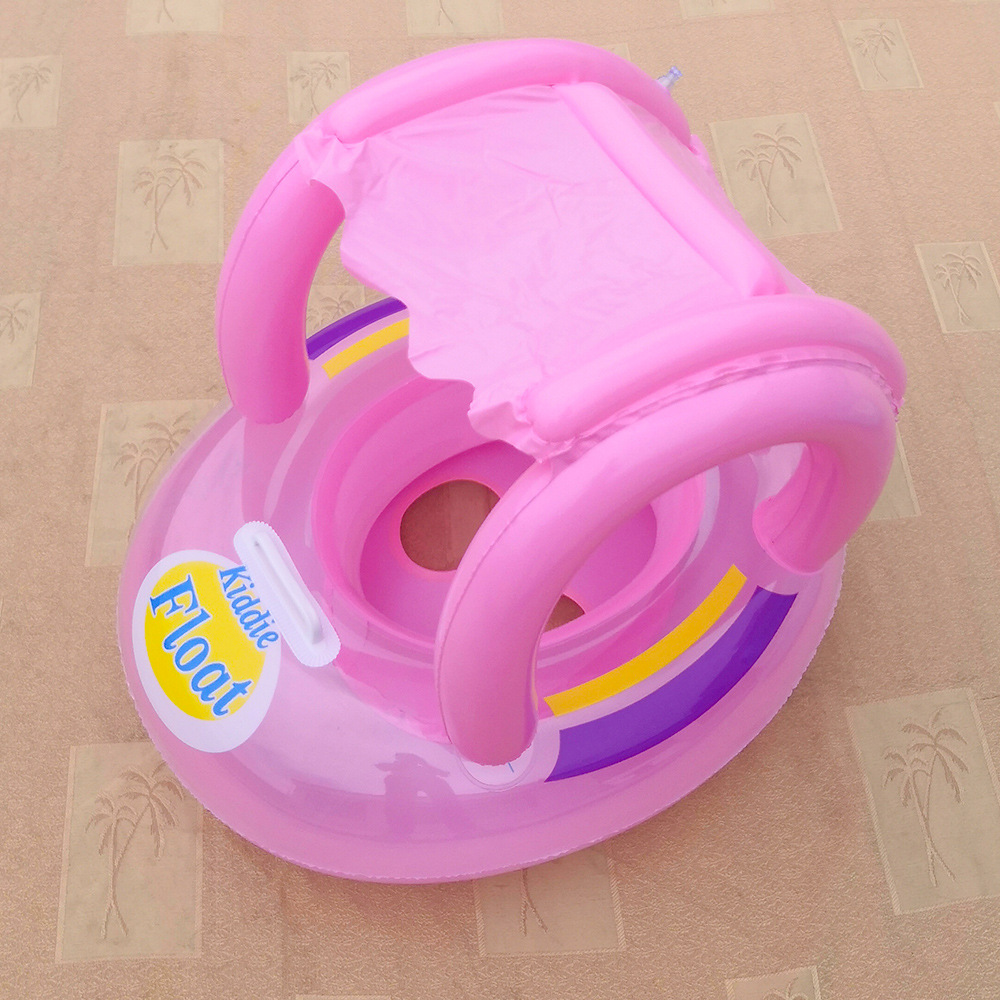 Factory direct supply new awning seat ring infant seat ring children inflatable swimming ring with canopy sunscreen seat ring