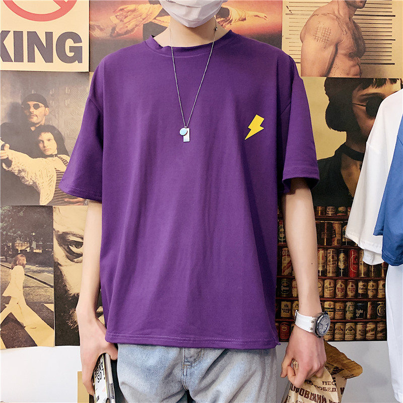2024 Summer New Couple Ins Hong Kong Style Short-sleeved T-shirt Men's Casual Japanese Harajuku Korean Style Trendy Loose Top