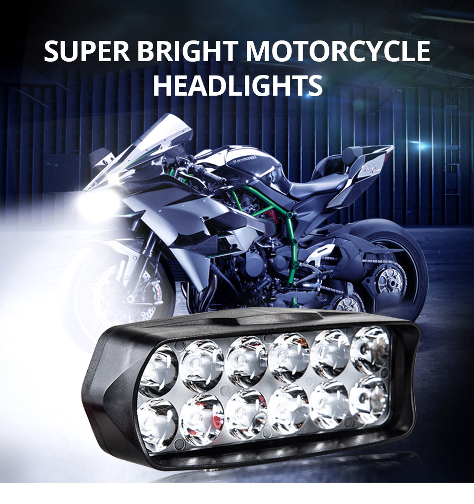 Motorcycle electric car super bright headlight 8 beads/12 beads/16 beads bulb external spotlight LED modified headlight