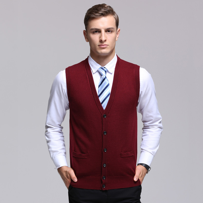 Men's Knitted Cardigan Korean Style Youth Fashion Sleeveless Men's Cardigan Vest Coat Casual Trendy Sweater for Men