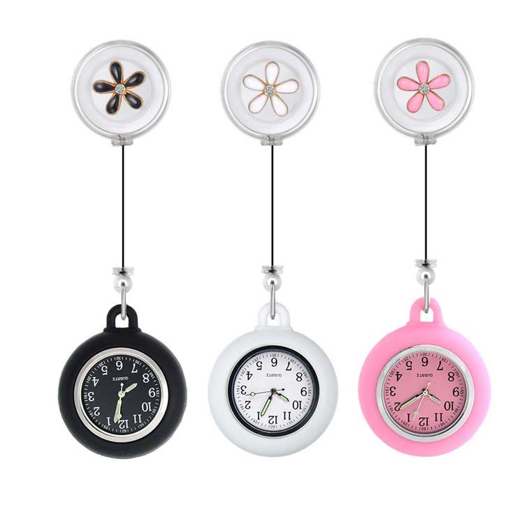 Nurse Watch Pocket Watch Doctor Watch Pocket Student Examination Table Stretchable Retractable Nurse Cartoon Children's Watch Chest Watch