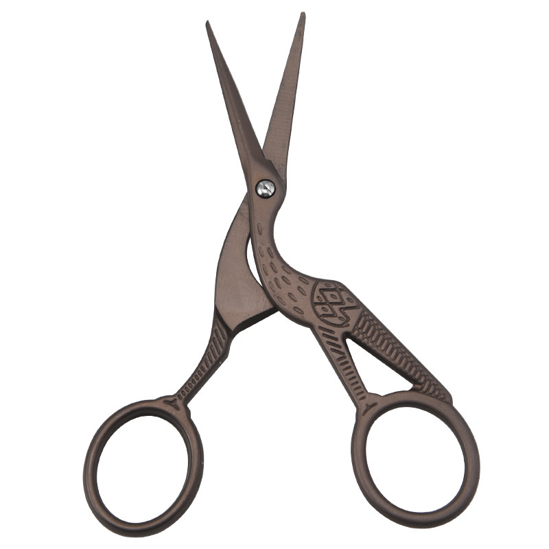 Crane scissors thread head scissors cross stitch small scissors vintage embroidery scissors crane-shaped tea ceremony tea bag embroidery scissors in stock