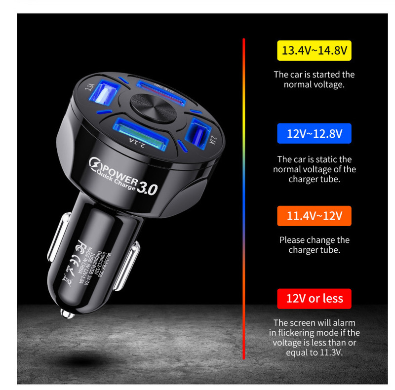 Qc3.0急速充電車載充電器3.1a 1ドラッグ4 qc 3.0自動車携帯電話充電器4usb車充電|undefined