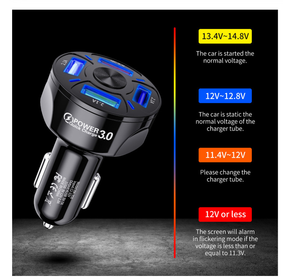 Qc3.0 автомобильное зарядное устройство с быстрой зарядкой 3.1A One Drag Four QC 3,0 Автомобильное зарядное устройство для мобильного телефона 4USB автомобильное зарядное устройство