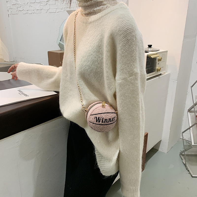 Mini Children's Women's Bag Basketball Bag Winter New Shoulder Crossbody Bag Personalized Basketball Women's Bag Factory Direct Hair