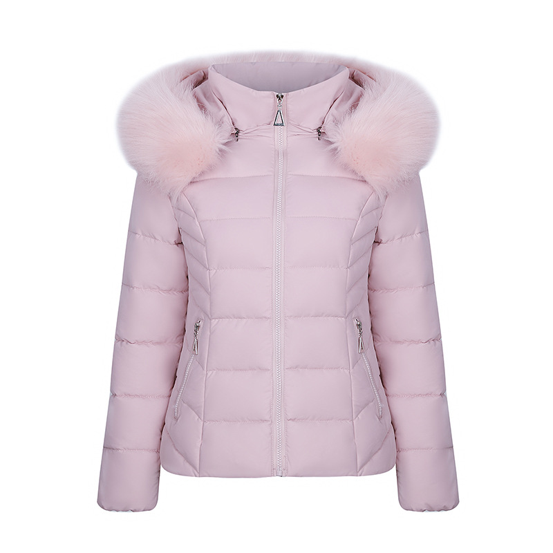 2020 new large fur collar short slim slimming cotton-padded coat women's detachable hat Korean style student coat fashion cotton-padded jacket