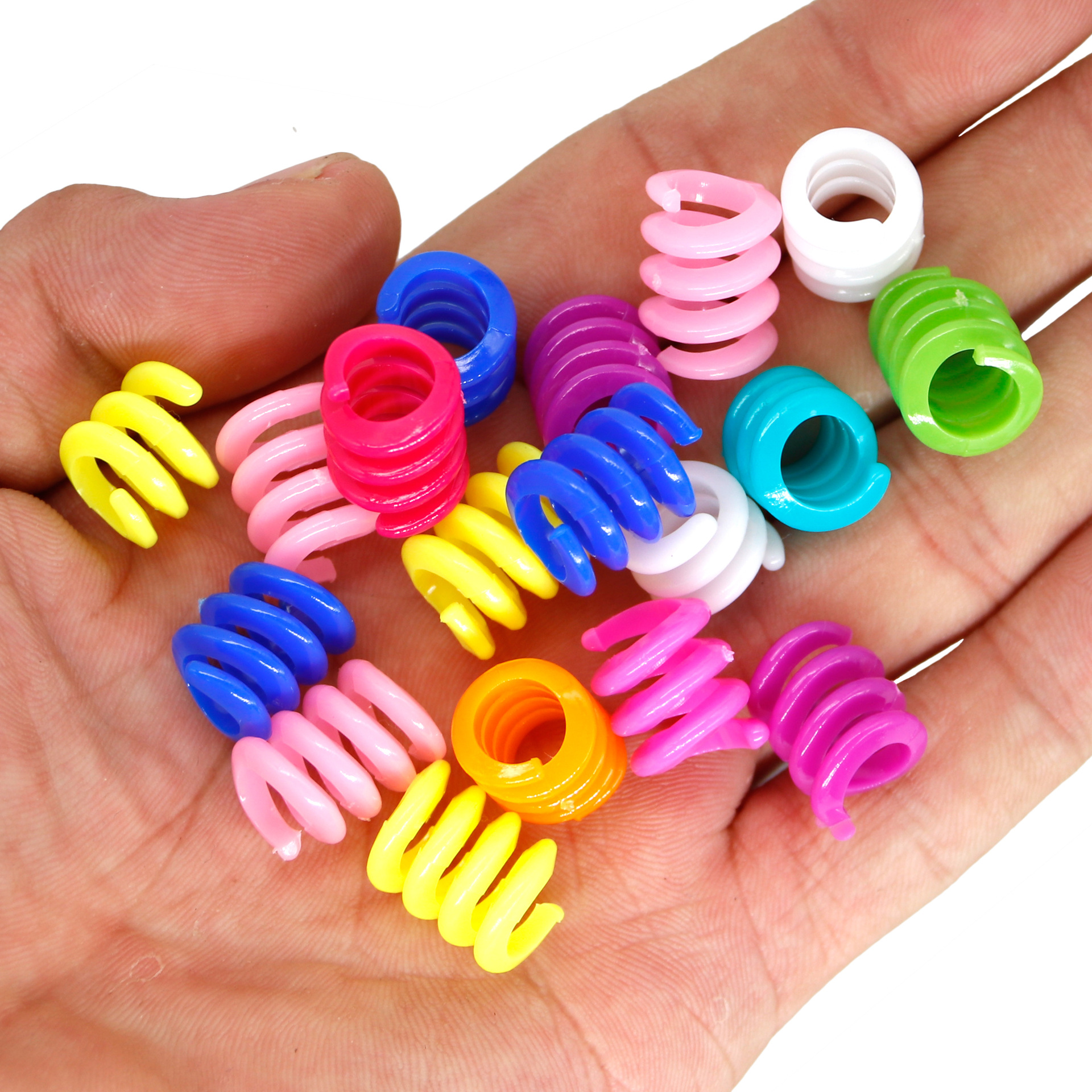 Wig Dirty Braid diy Plastic Spring Circle Hair Extension Ring Decoration Accessories Dirty Braid Large Hole Roll Spring Hair Accessories