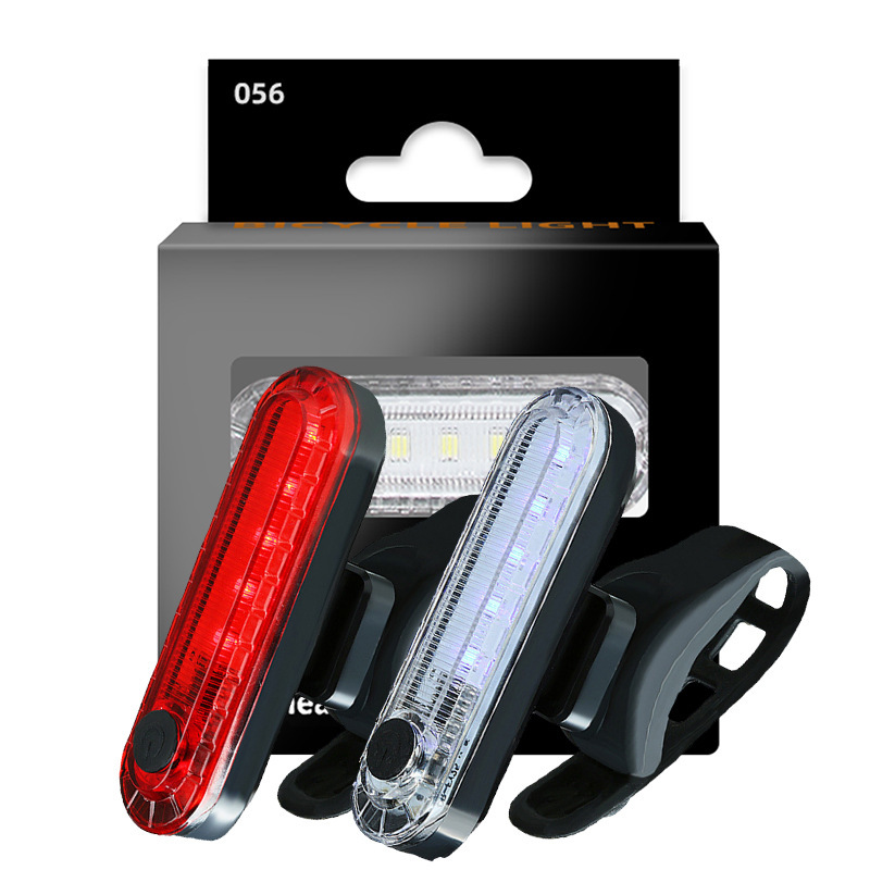 Bicycle tail light USB charging riding waterproof COB highlight warning 056 tail light mountain bike riding accessories