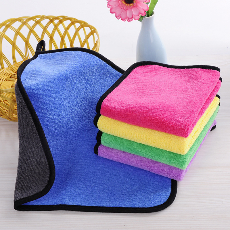 Factory coral fleece car towel car towel super thick two-color double-sided car cleaning car wash towel a generation of hair