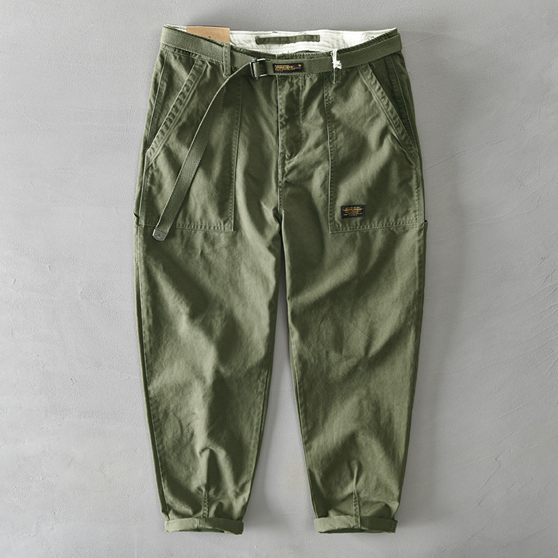 Z329 autumn and winter new men's Cotton solid color multi-pocket Japanese casual overalls one-piece delivery