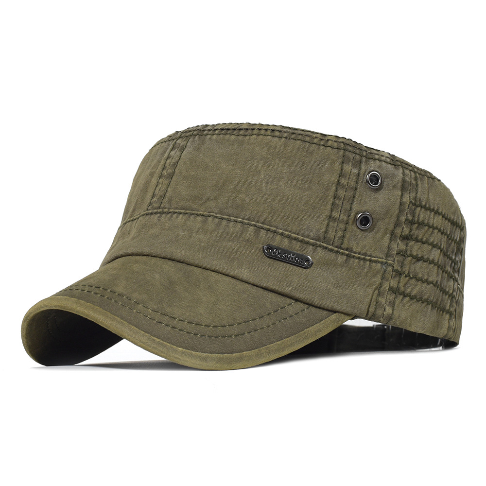 Four seasons solid color washed cotton military cap unisex outdoor sun hat mountaineering cap wholesale foreign trade