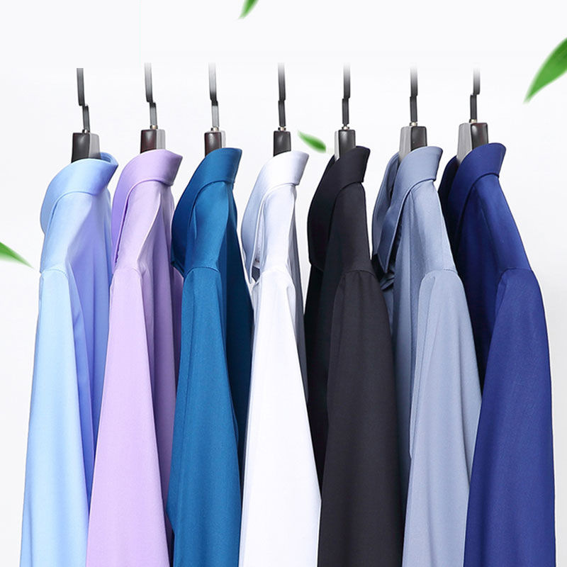 2020 Summer long-sleeved white shirt men's business work formal wear non-ironing multi-color shirt