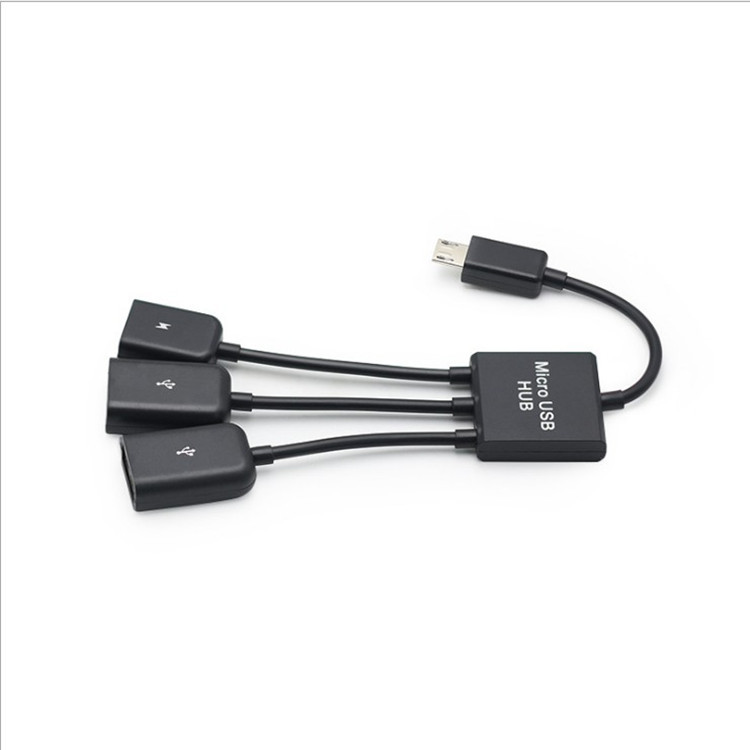 Android interface HUB with power supply one drag three OTGMicro USB otg HUB OTG one three