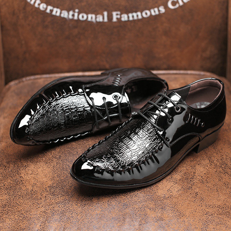 Spring and Autumn New Men's Leather Shoes British Business Korean Fashion Dress Casual Shoes Men's Shoes Lace-up a generation of hair