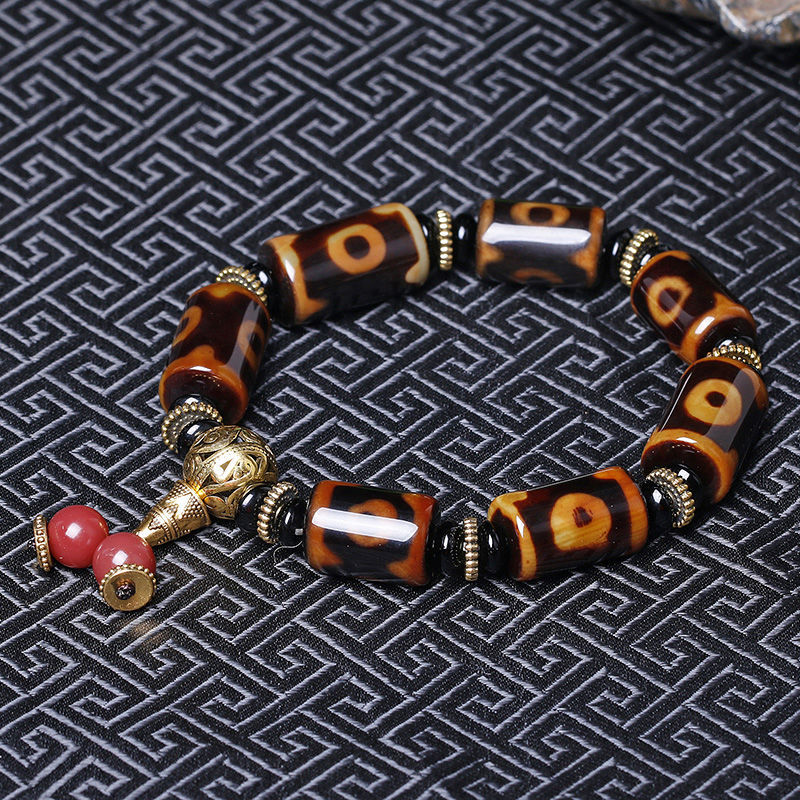 Tianzhu agate bracelet men's bracelet couple's nine-eye Tianzhu night market stall hot sale supply