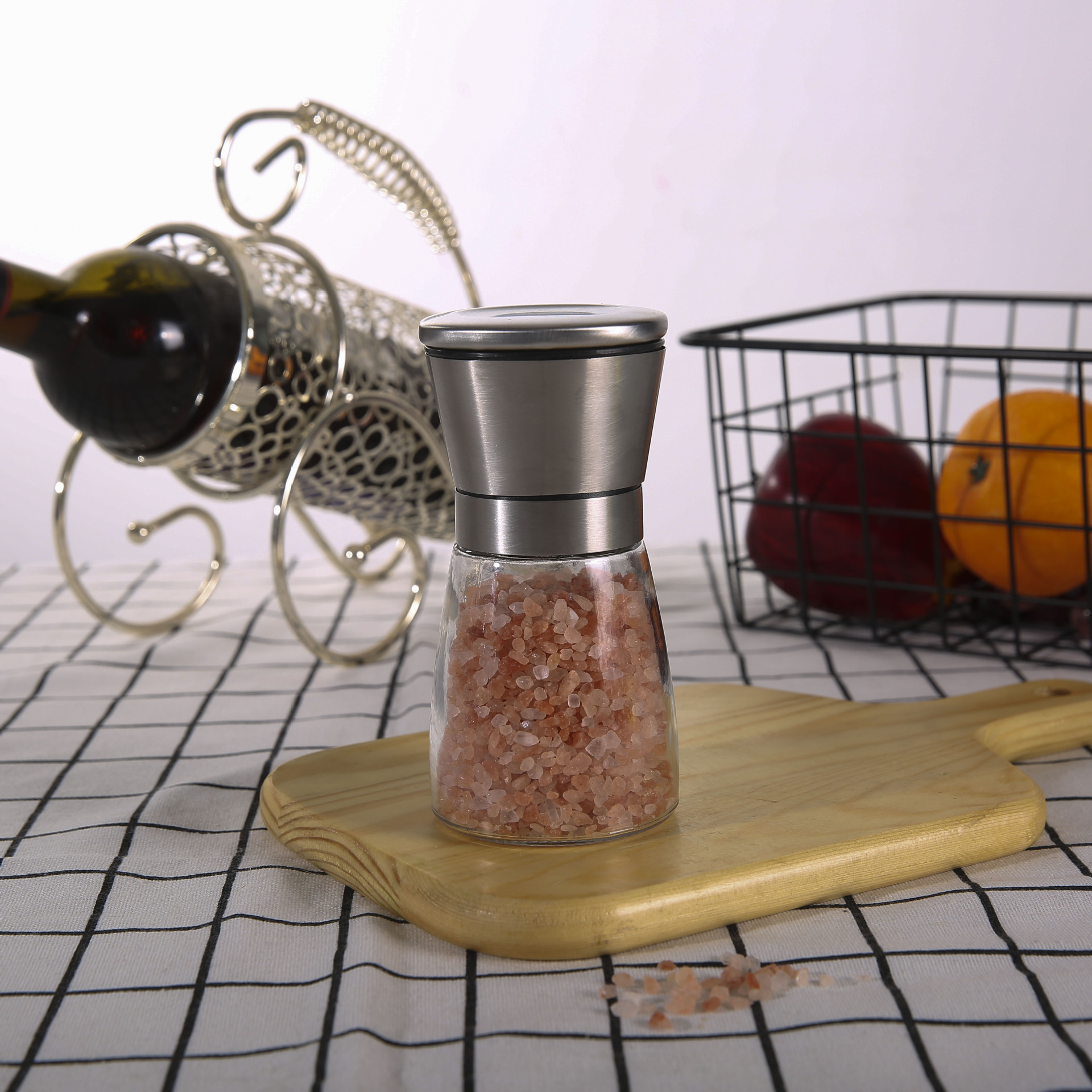Manual stainless steel grinder Sea salt Black pepper grinder kitchen supplies seasoning bottle