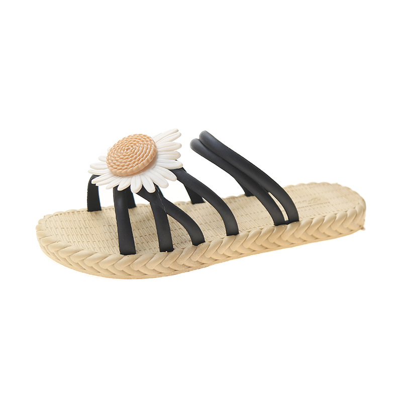 Sandals and Slippers Women's Summer New Arrival Chrysanthemum Slippers Fashionable All-Match Flat Internet Celebrity Instagram Style Roman Style Sandals