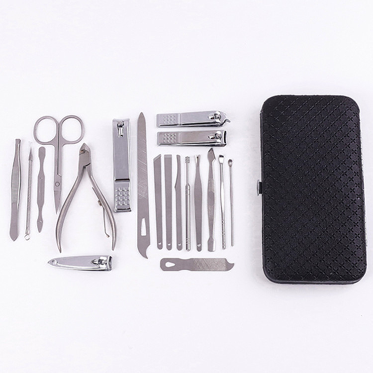 Chickenmouth stainless steel nail pedicure knife scissors care kit manicure set 19 piece nail clippers tool full set