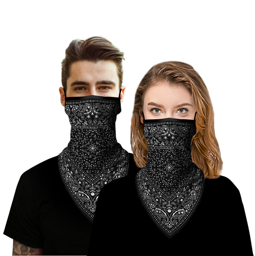 Summer Outdoor Sports ear mask breathable face towel couple's digital printing scarf cover sunscreen face towel customization