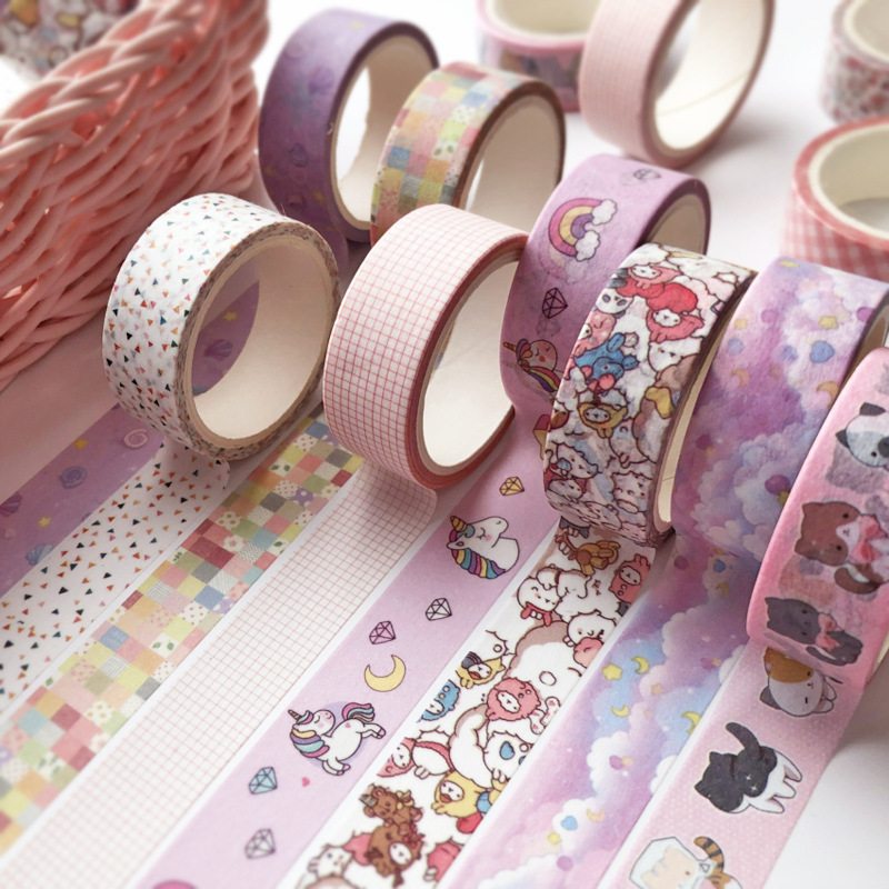 18 single pack paper tape creative Journal tape cute Journal tape DIY decorative tape 5 m