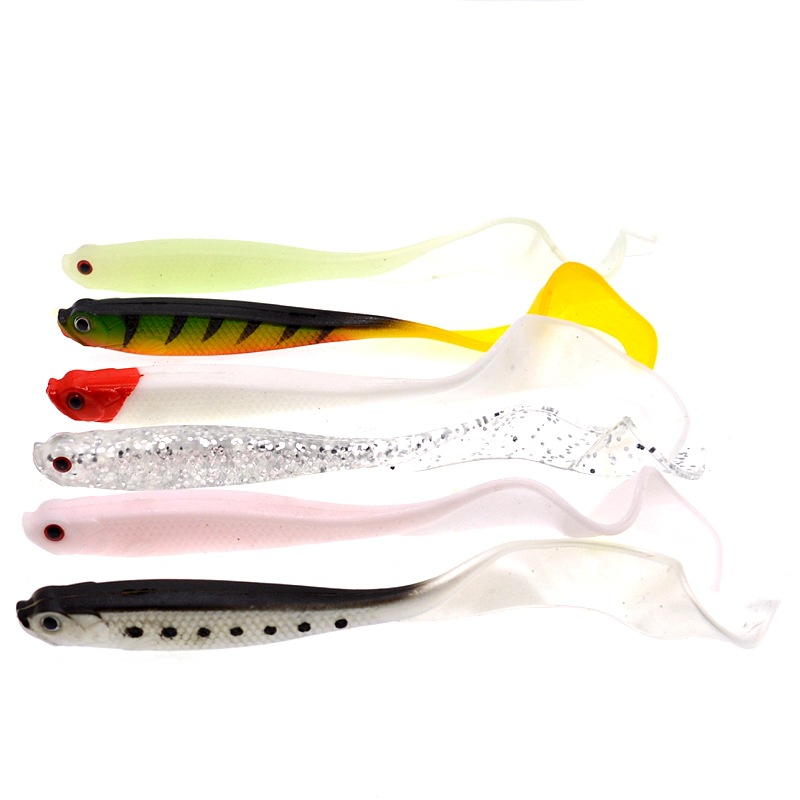 Open-belly curly tail soft bait, lure, bionic fake bait, fresh seawater fake bait, multi-color