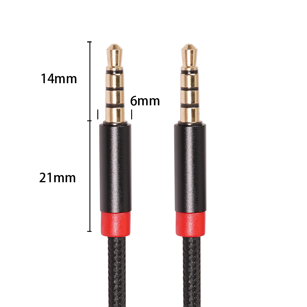 All copper four-level plug support microphone 3.5mm public-to-public audio cable support mobile phone sound card 4 audio cable