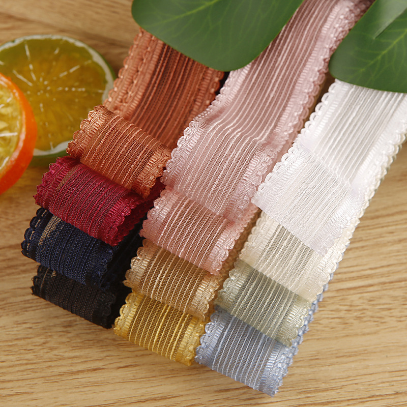 Lace striped hair accessories diy material clothing straw hat shoes flower gift box wedding bouquet ribbon